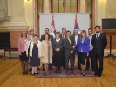 27 September 2013 The members of the Committee on the Diaspora and Serbs in the Region and the Committee on Human and Minority Rights and Gender Equality in meeting with the delegation of the Hungarian Parliament’s Committee of National Cohesion